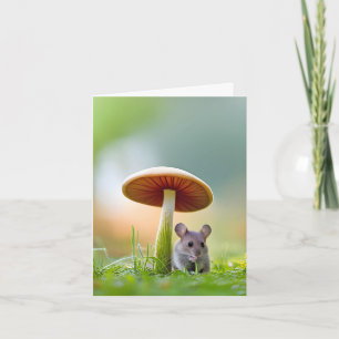 Notecard Mouse under ett svamprum Kort