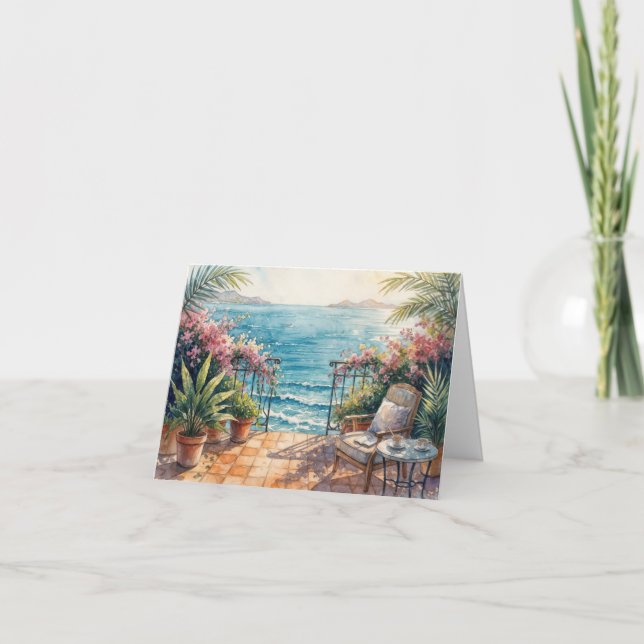 Notecard Ocean Terrace with a Peaceful View Kort (Framsida)