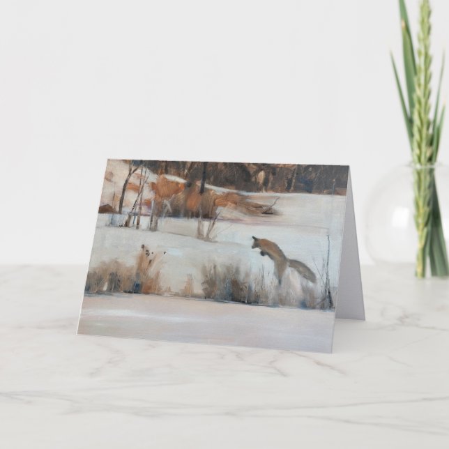 Notecard of Jumping Fox, Steamboat Springs, Co Tack Kort (Framsida)