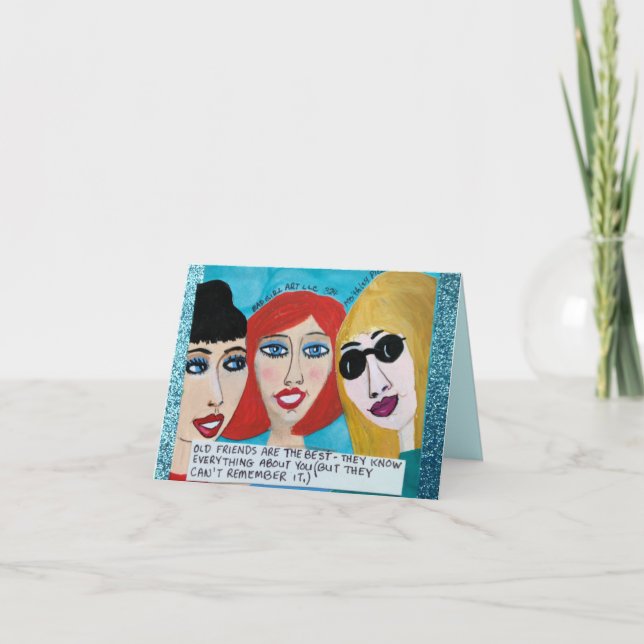 NOTECARD--OLDVÄNNER ÄR BÄST. DE VET KORT (Framsida)