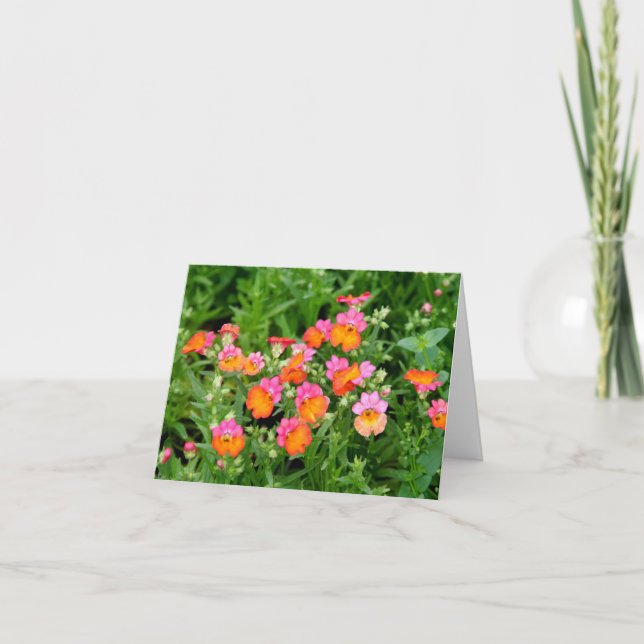 Notecard Pink and Orange Flowers Kort (Framsida)