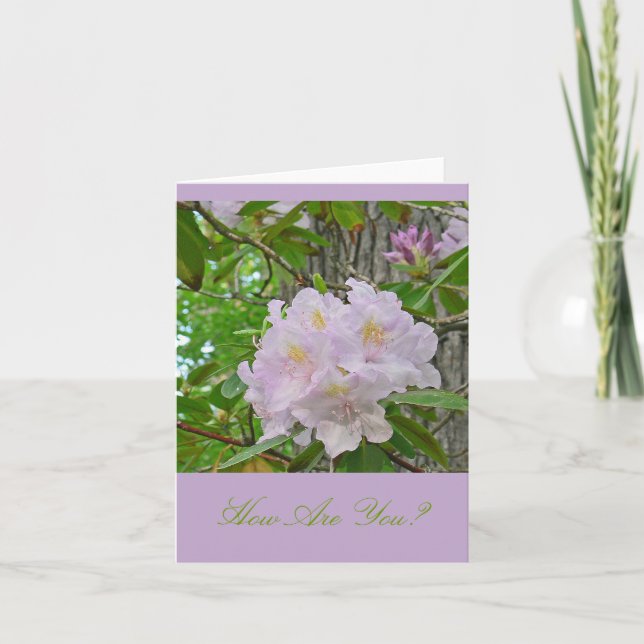 NOTECARD, "SOFT BLEK LAVENDER RHODODENDRON" KORT (Framsida)