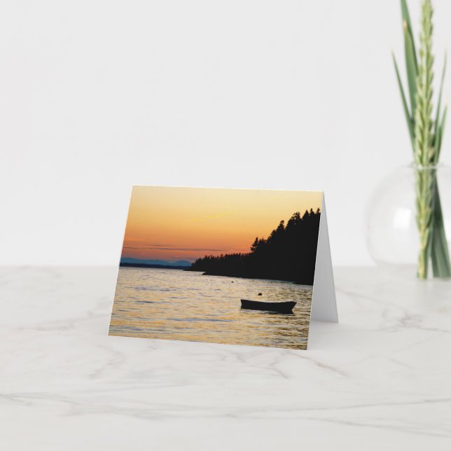 Notecard Stonington, Maine solnedgång Kort (Framsida)