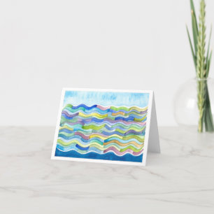 Notecard Vatten Färg Tack Kort