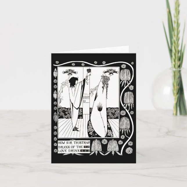 Notecard-Vintagen Illustration-Aubrey Beardsley 7 Kort (Framsida)
