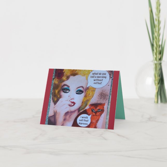 NOTECARD-WHAT GÖR DIG APPELLEN PER MORGON WITHOUT KORT (Framsida)