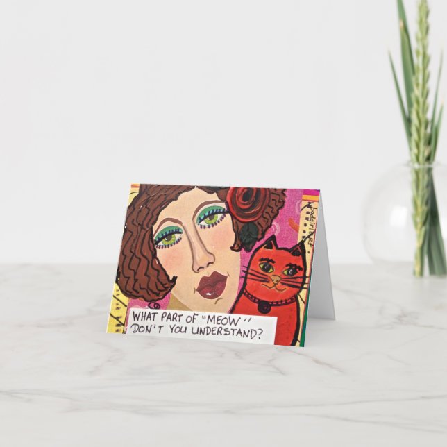 NOTECARD--WHATDELEN AV MEOW INTE FÖRSTÅR DU KORT (Framsida)