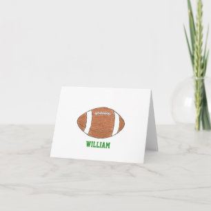 Notecards för personligfotbolltema med namn anteckningskort