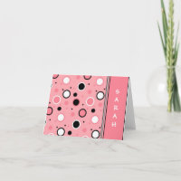 Notecards för Sassy Rosa Polka Dot Personlig