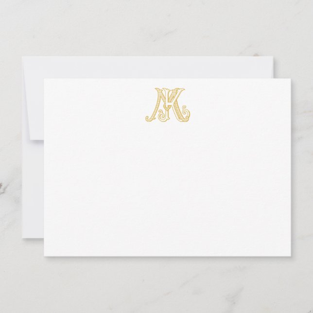 Notecards KM Monogram eller MK Monogram Anteckningskort (Framsida)
