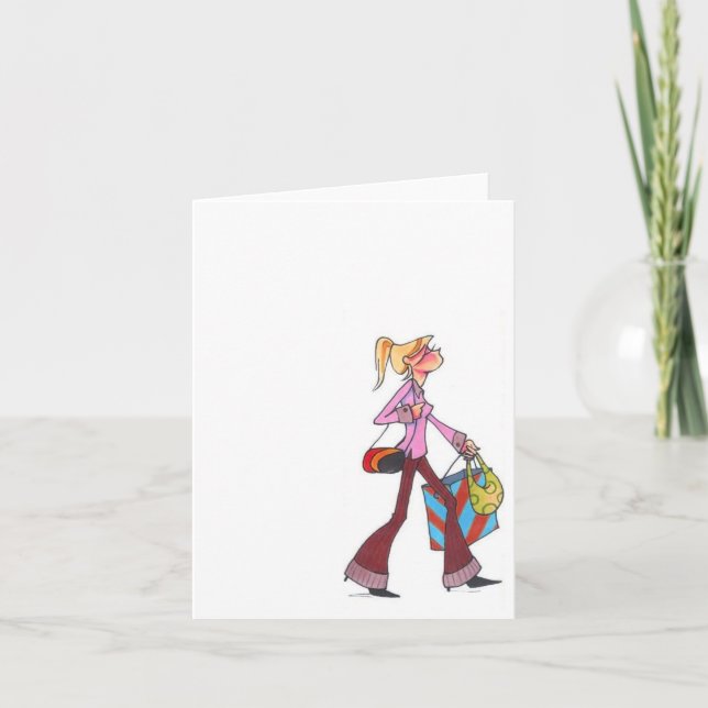 notecé för fallshoppingkvinnor kort (Framsida)