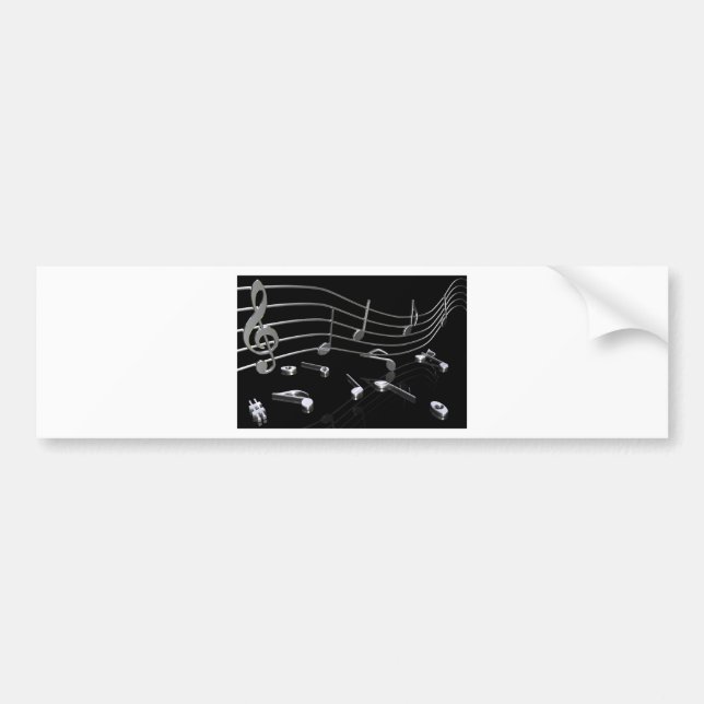 Noten, Musik, schwarz Bildekal (Framsidan)