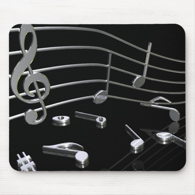 Noten, Musik, schwarz . Mousepad - Mauspad Musmatta (Framsidan)
