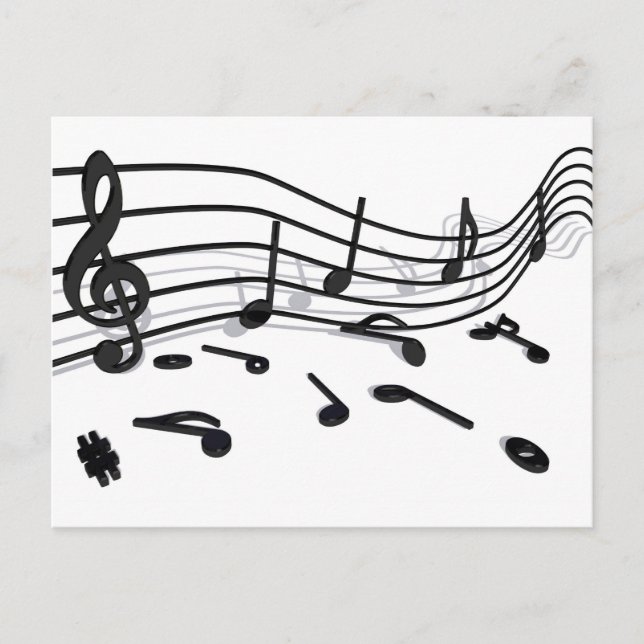 Noten, Musik Vykort (Framsida)