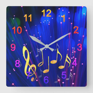 Notenschlüssel mit Noten Fyrkantig Klocka