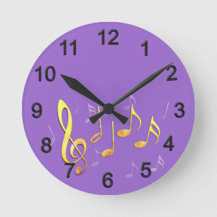 Notenschlüssel und Noten Rund Klocka