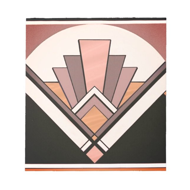 Notepad - Sangria Art Deco Fan Design Anteckningsblock (Framsida)