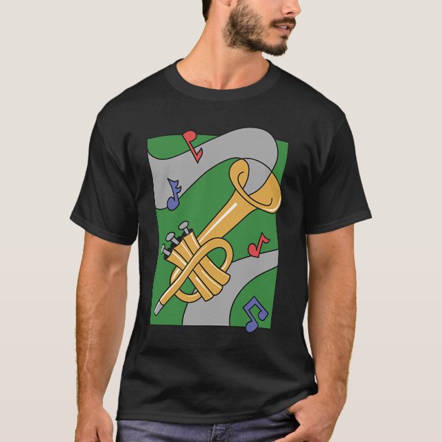 noter för musiksaxofone-instrument t shirt (Framsida)