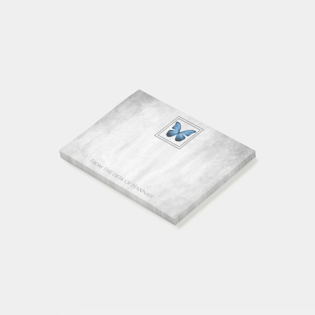 Noter om blå fjäril-Personlig Post-it Block (Vinklad)