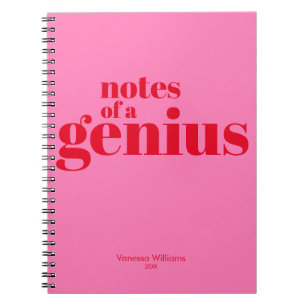Noter om en Genius Funny Modern Bold Red - Shock r Anteckningsbok