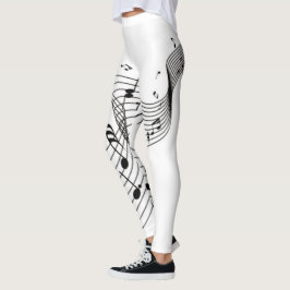 Noter på vitt leggings