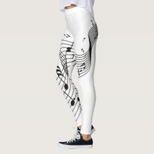 Noter på vitt leggings