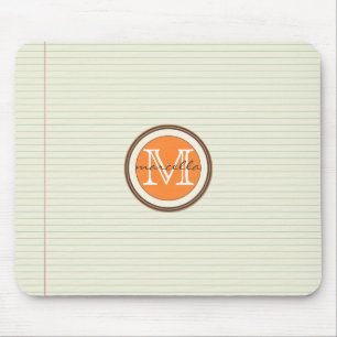 Notera den pappra bakgrundsorangemonogramen musmatta