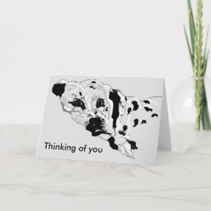Notera kort/tänka på dig Teckning i en Dalmatien Kort