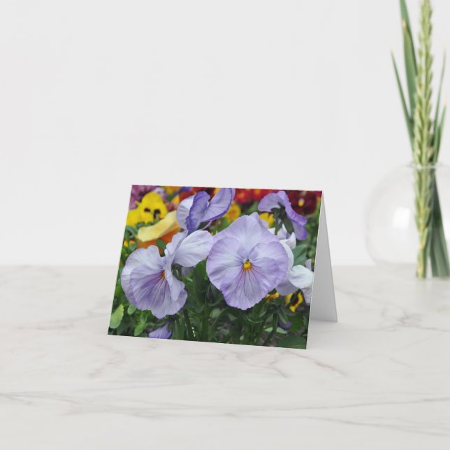 Notera kortet: Liliac Pansies Kort (Framsida)