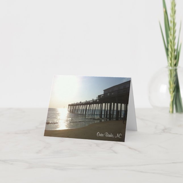 Notera kortet - pir på yttre banker, NC (OBX) Kort (Framsida)