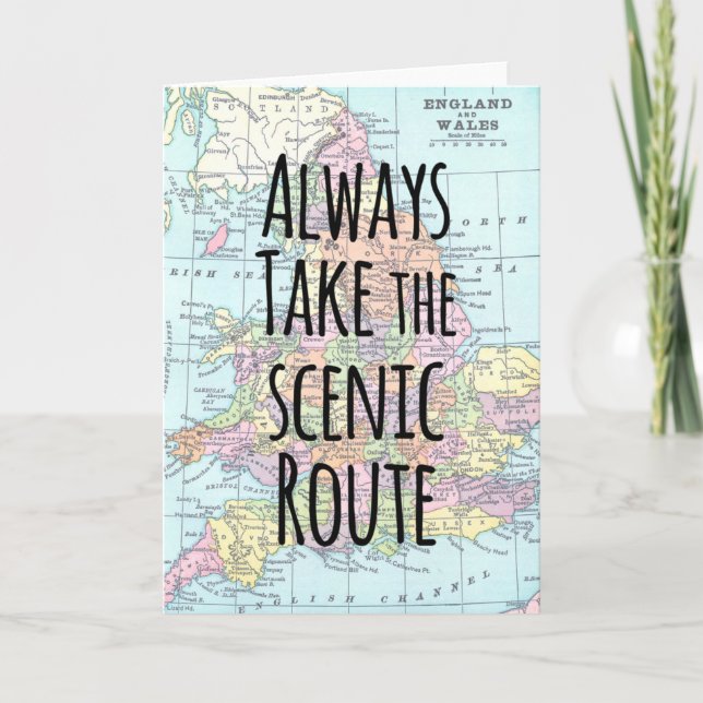 Notera Scenen Route England Wales Karta Travel Kort (Framsida)