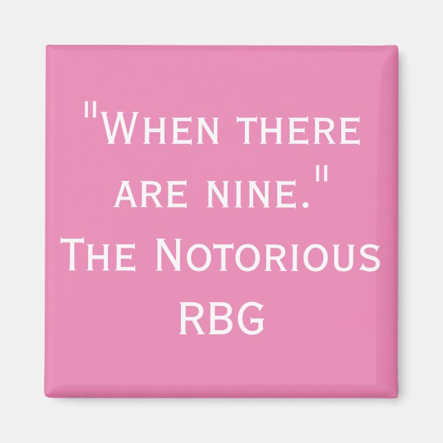 Noterad RBG-citat när det finns nio magnet (Framsidan)