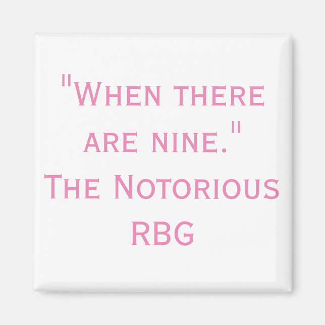 Noterad RBG-citat när det finns nio magnet (Framsidan)