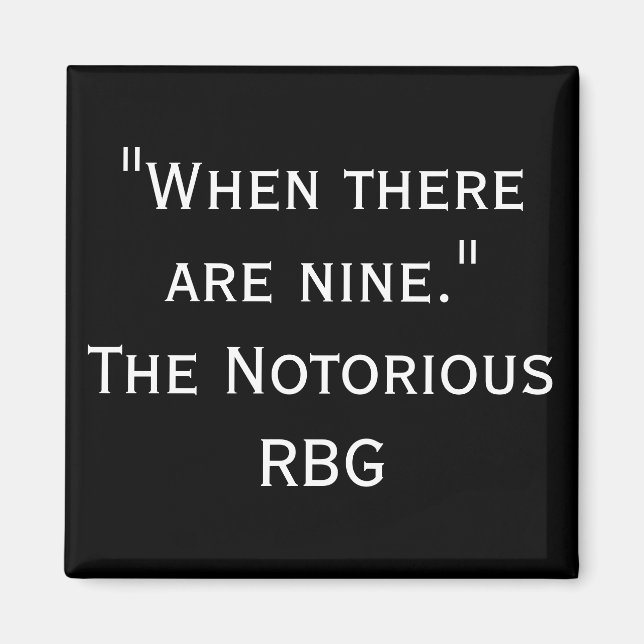 Noterad RBG-citat när det finns nio magnet (Framsidan)