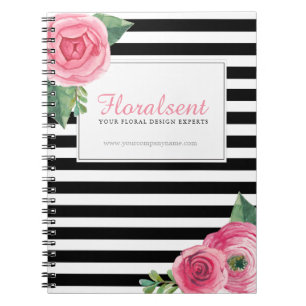 Noterar chic rosa ros för anpassade boken anteckningsbok med spiral