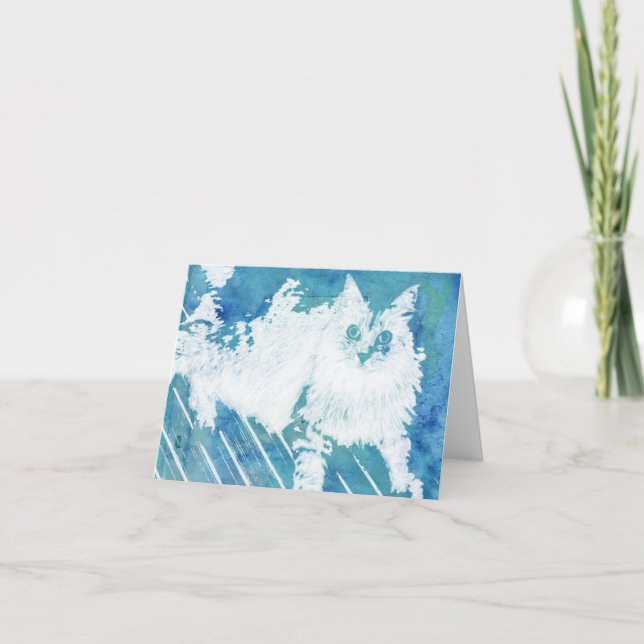Noterar den abstrakt Siberian katten för original Kort (Framsida)
