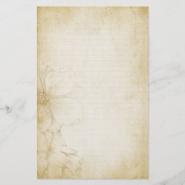 Noterar den blom- journalen för vintage papper (Framsida)