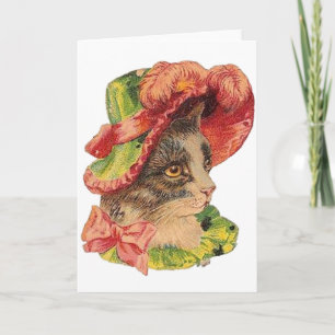 Noterar den kvinnliga katten för victorianen i kort