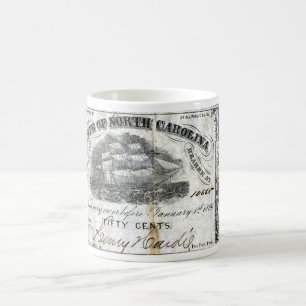 Noterar den North Carolina 50 centen 1862 Kaffemugg