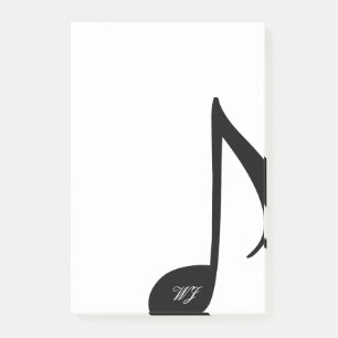 Noterar den svartvita musikalen för beställnings post-it block