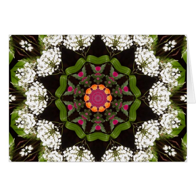 Noterar den trädgårds- kaleidoscopen för OBS kort (Framsidan Horizontal)