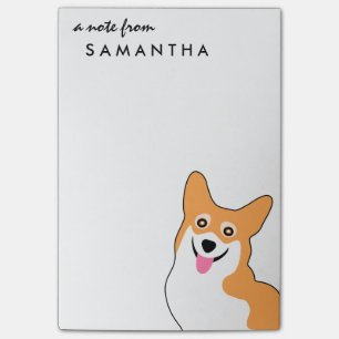 Noterar den walesiska corgien för den gulliga post-it block