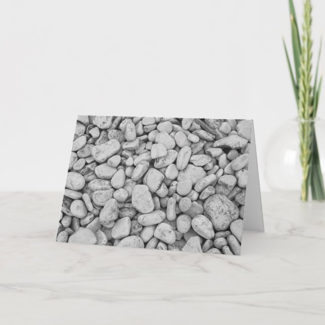 Noterar det svartvita fotoet för rundastenar tack kort (Framsida)