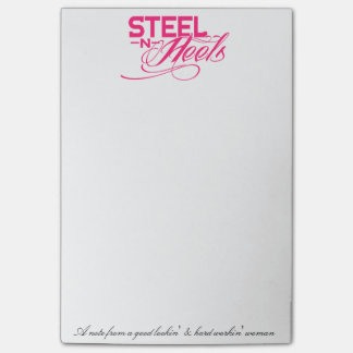 Noterar från en kvinnlig medarbetare post-it block