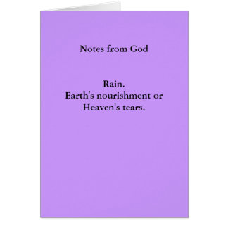 Noterar från GodRain.Earth's-nourishment orHeaven… Hälsningskort
