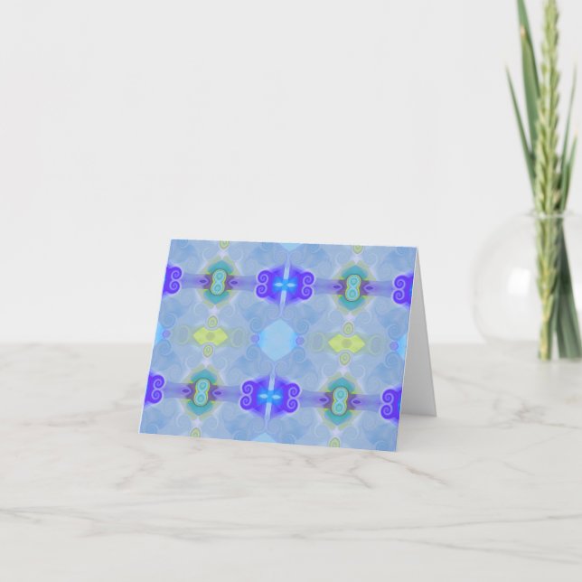 Noterar glass gems för blått, kortet kort (Framsida)