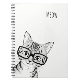 Noterar Nerdy kattkonst för den förtjusande hand Anteckningsbok