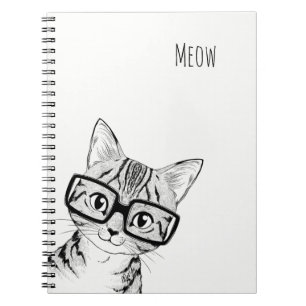 Noterar Nerdy kattkonst för den förtjusande hand Anteckningsbok