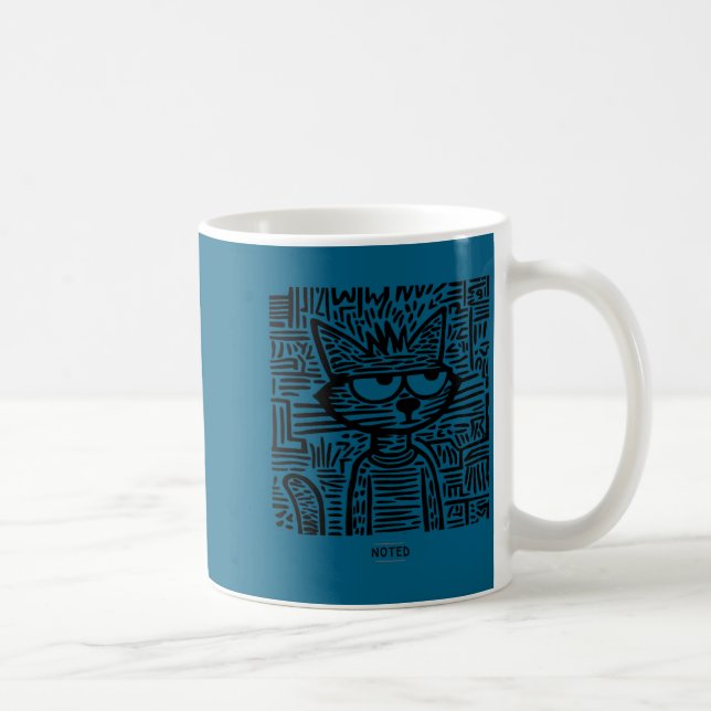 Noterat roligt katt meme  kaffemugg (Höger)
