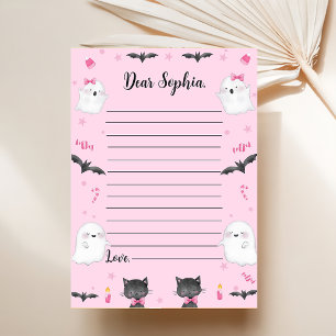 notering om för Spooky Girl Halloween Time Capsu Tack Kort